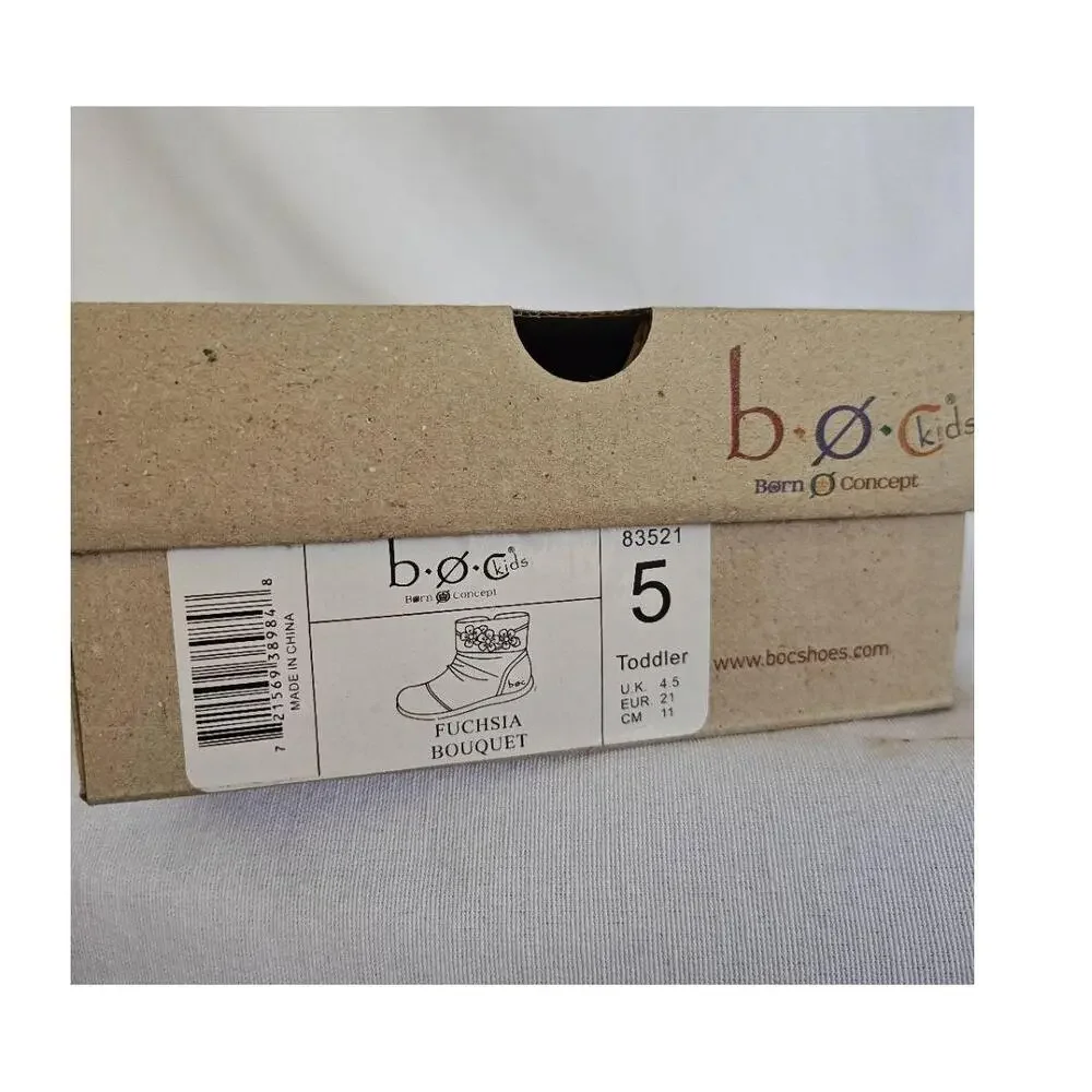 BOC‎ Shoes Boot Fuchsia Bouquet Toddler Lightweight Soft Footbed Faux Suede 5